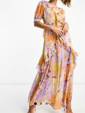 River Island floral maxi dress-sheer